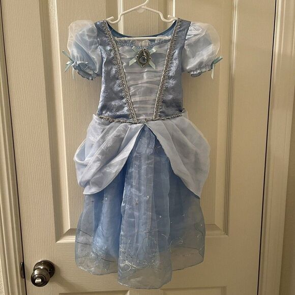 Disney Store Cinderella Dress Costume Halloween Blue Tulle Girls Size 3 - Picture 1 of 11